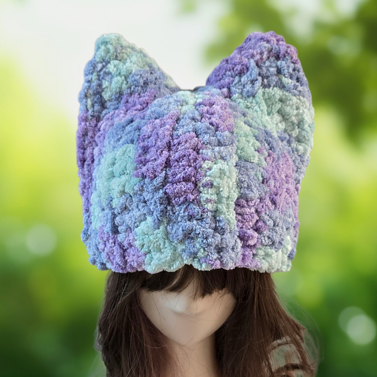 Cat ear hat Purple n Blue