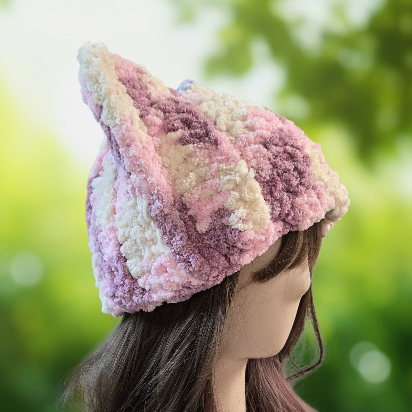 Cat ear hat purple