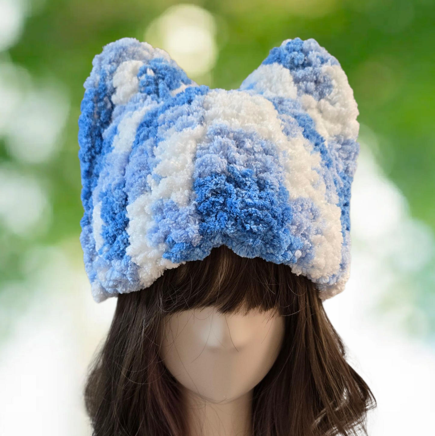Cat ear hat blue
