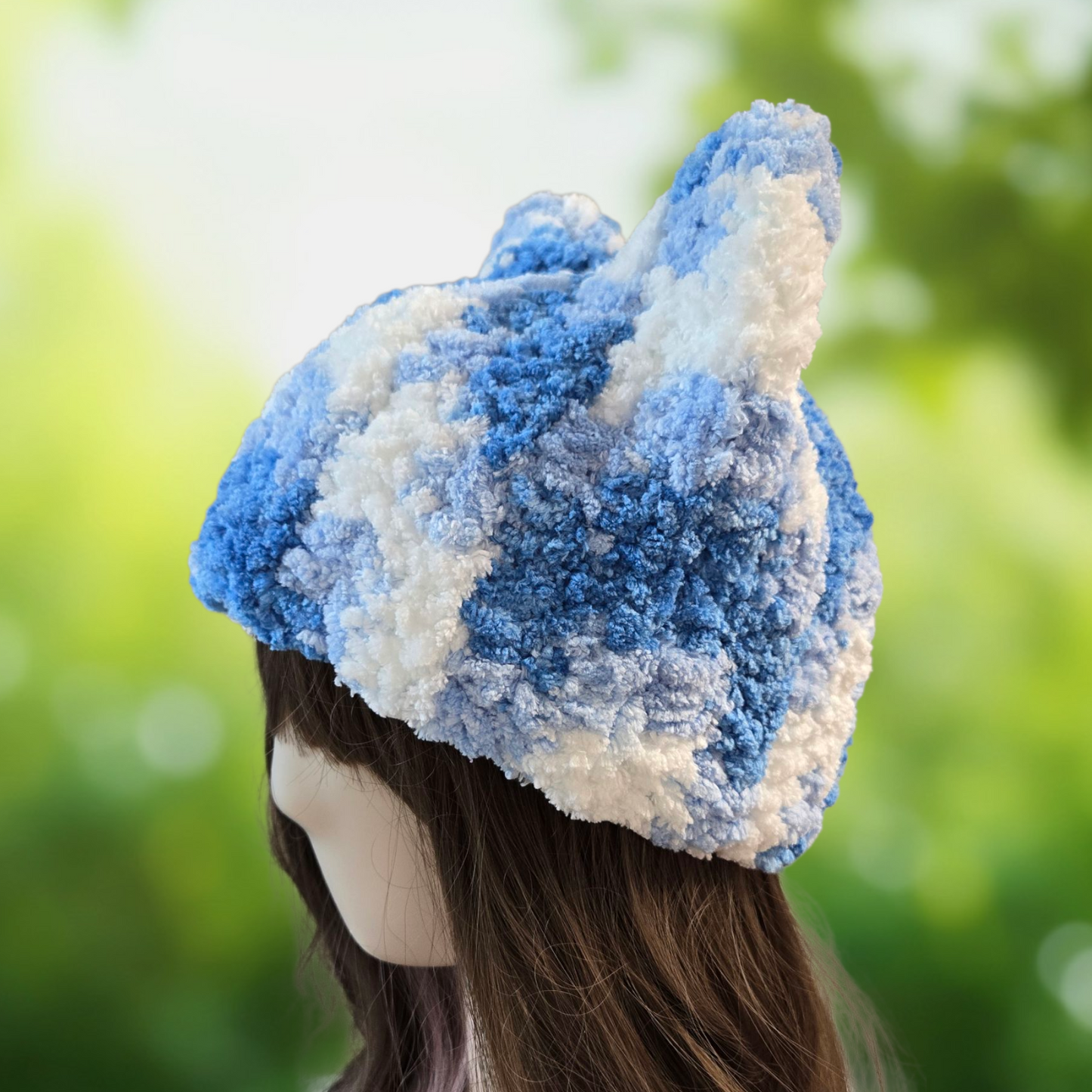 Cat ear hat blue