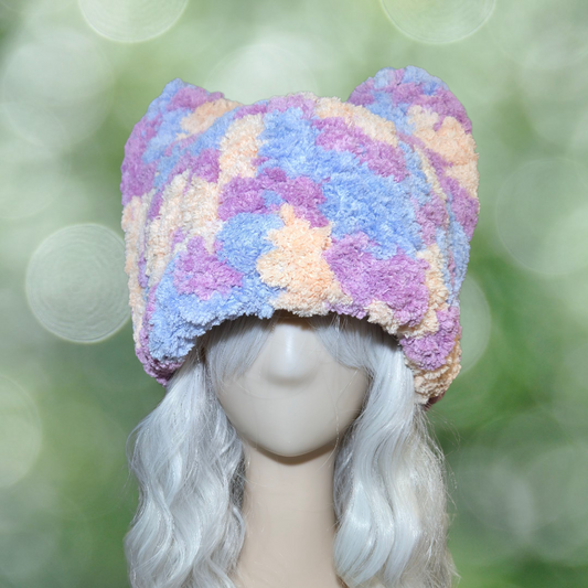Cat ear hat blue purple
