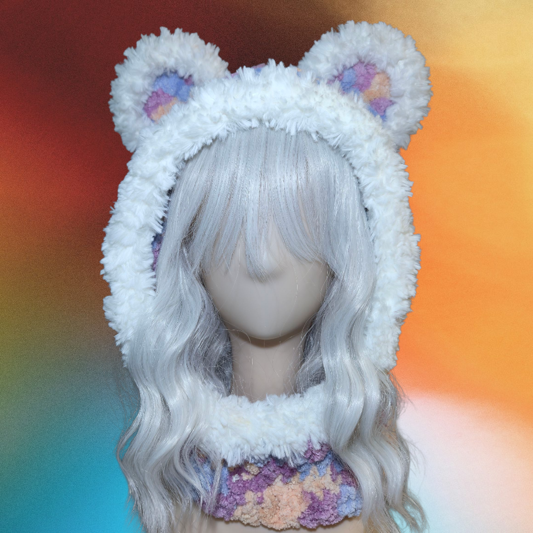 Bear Ear Hat Blue Purple