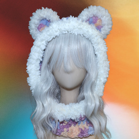 Bear Ear Hat Blue Purple