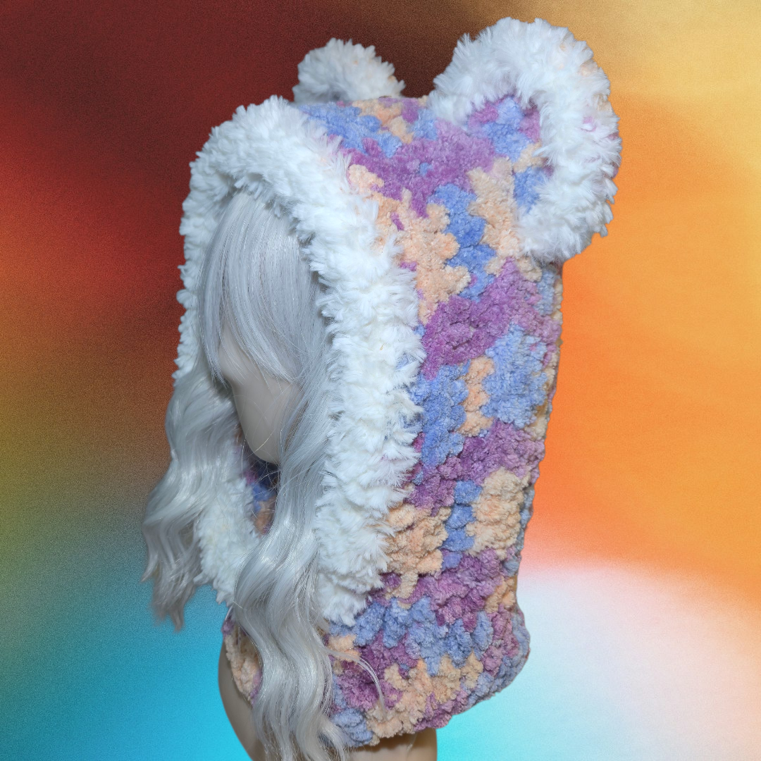 Bear Ear Hat Blue Purple