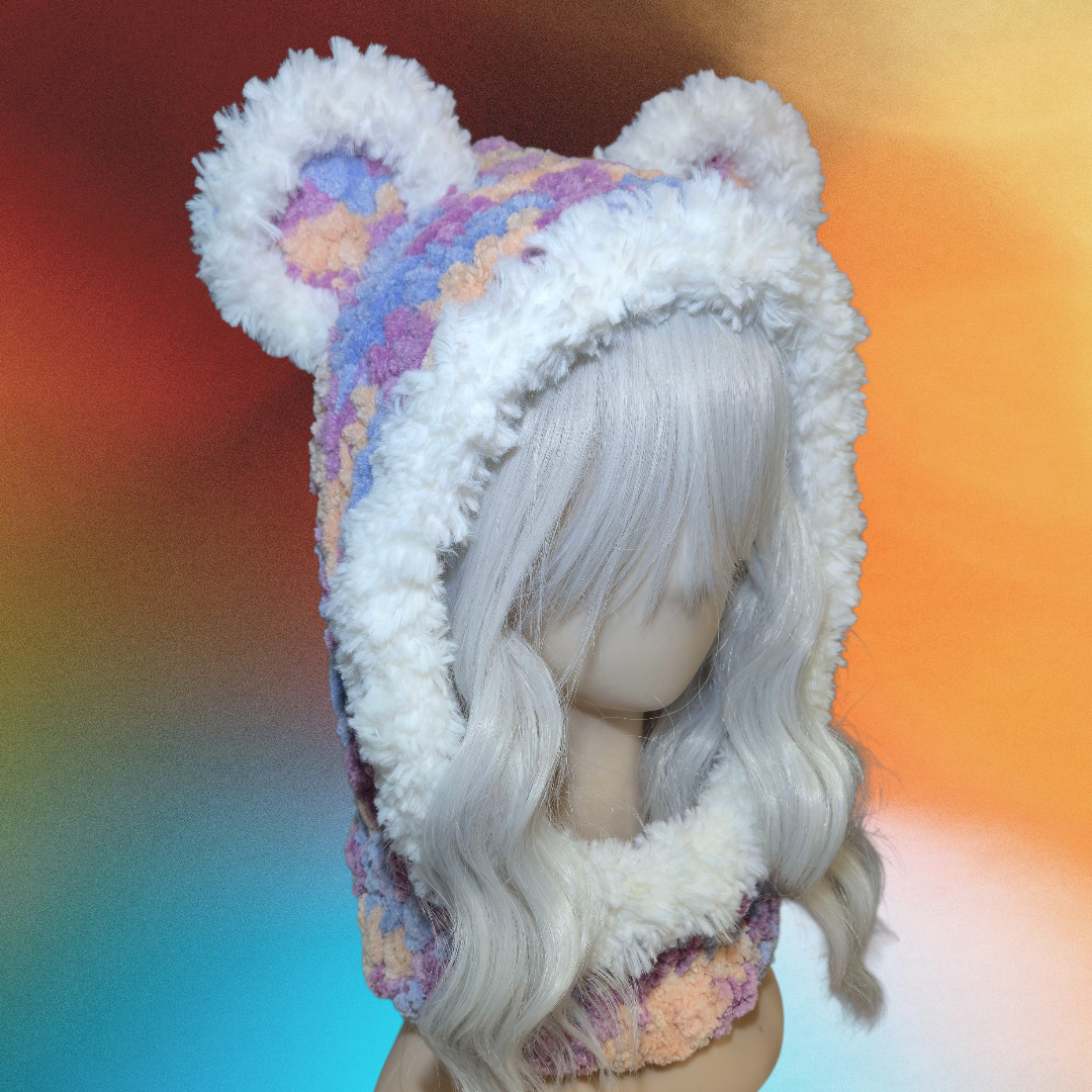 Bear Ear Hat Blue Purple